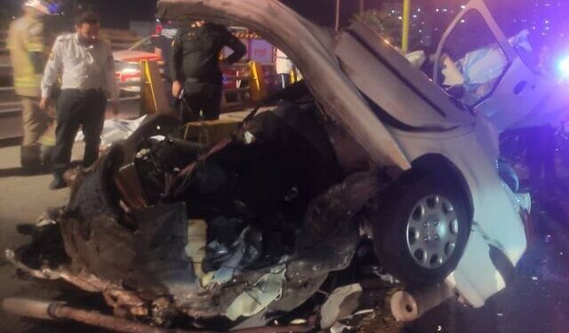 برخورد پژو ۲۰۶ با گاردریل دو قربانی گرفت